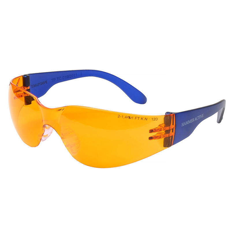 О15 HAMMER ACTIVE Strong Glass (2-1,4 PC) очки защитные открытые с мягким носоупором